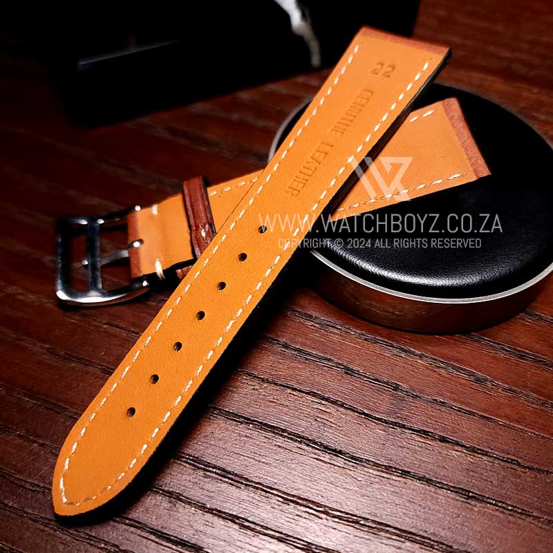 Pueblo Italian Cowhide Leather Strap - (Brown, Steel Hardware)